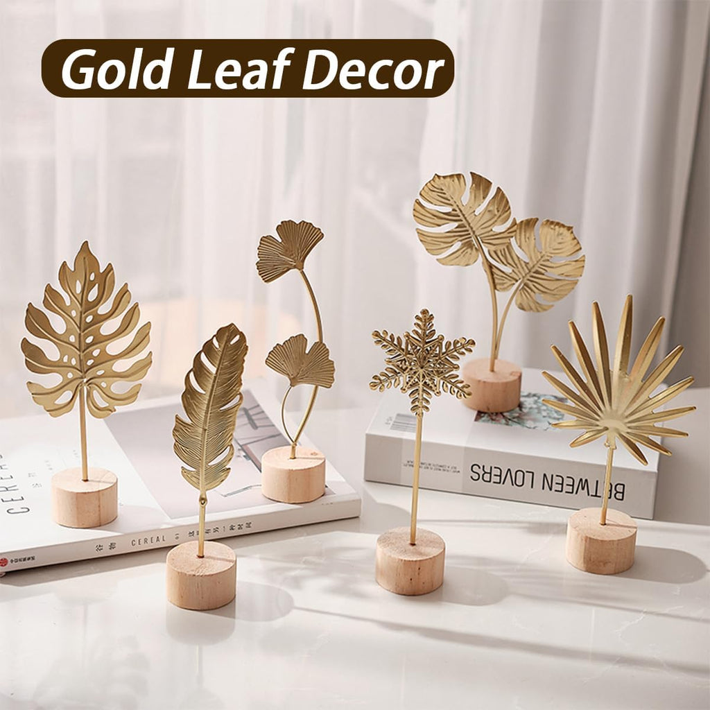 3-Piece Gold Leaf Home Decor Set