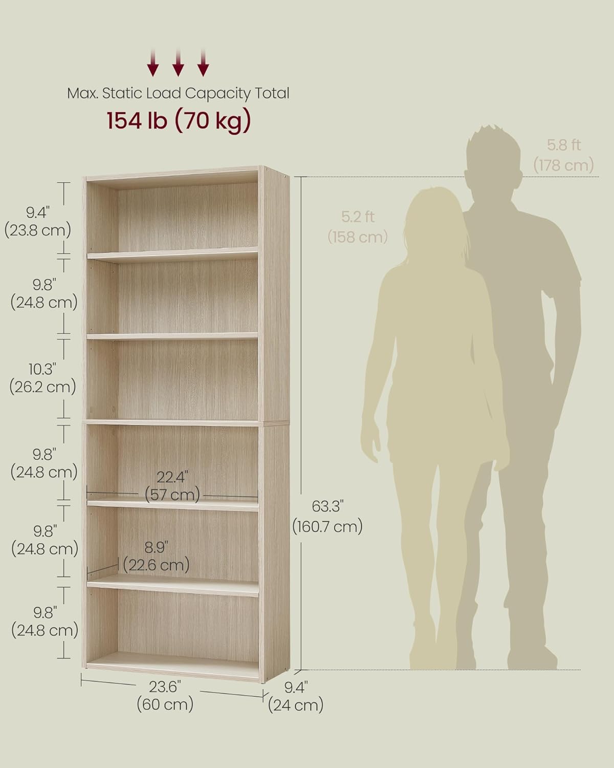 6-Tier Bookshelf