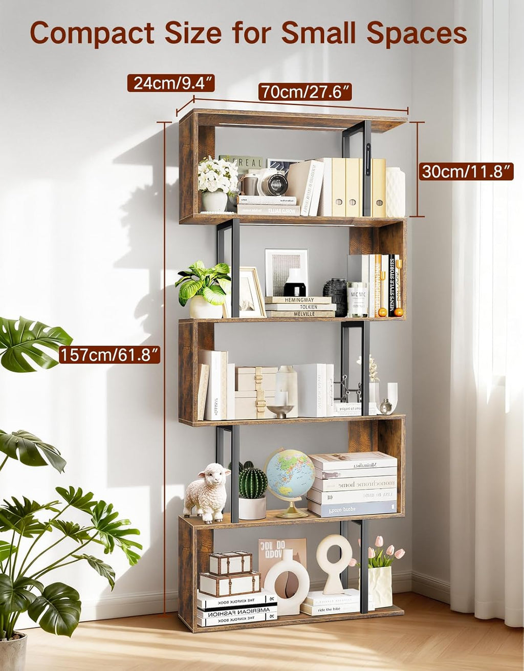 S-Shaped LED Bookshelf