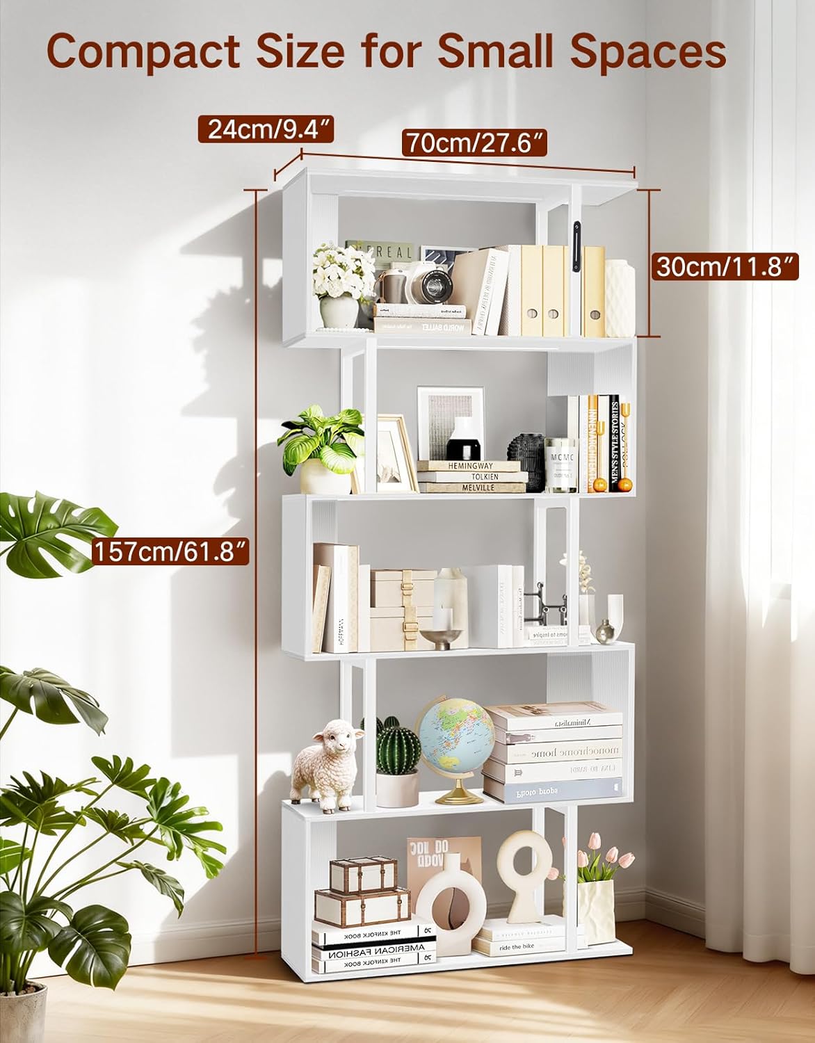S-Shaped LED Bookshelf