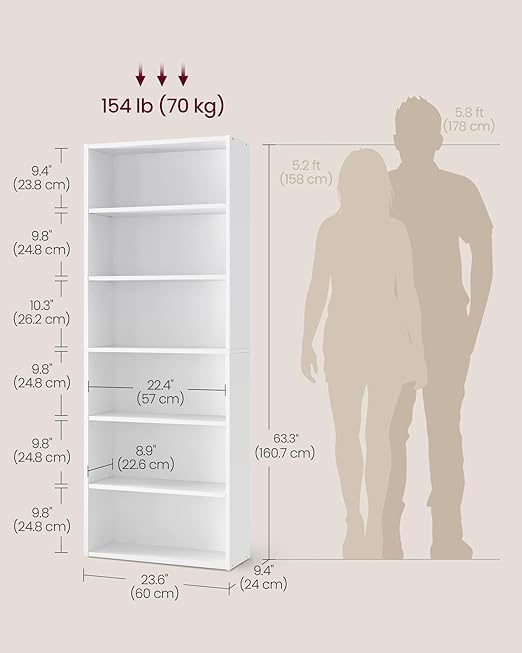 6-Tier Bookshelf