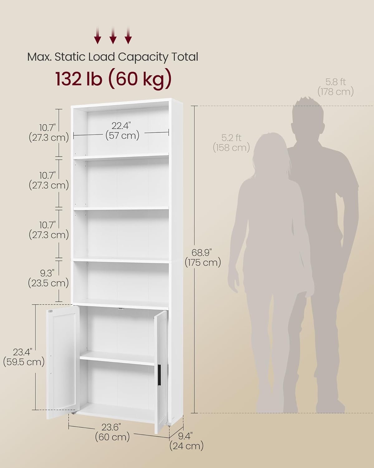 6-Tier Bookshelf