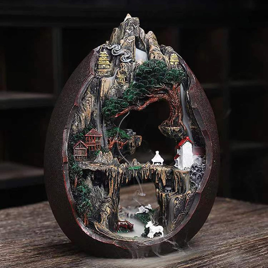 Mountain Landscape Backflow Incense Burner