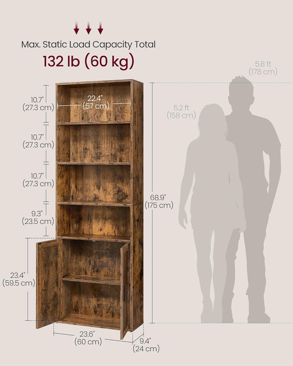 6-Tier Bookshelf