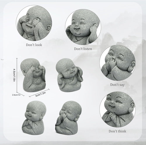 4-Piece Baby Buddha Statue Set