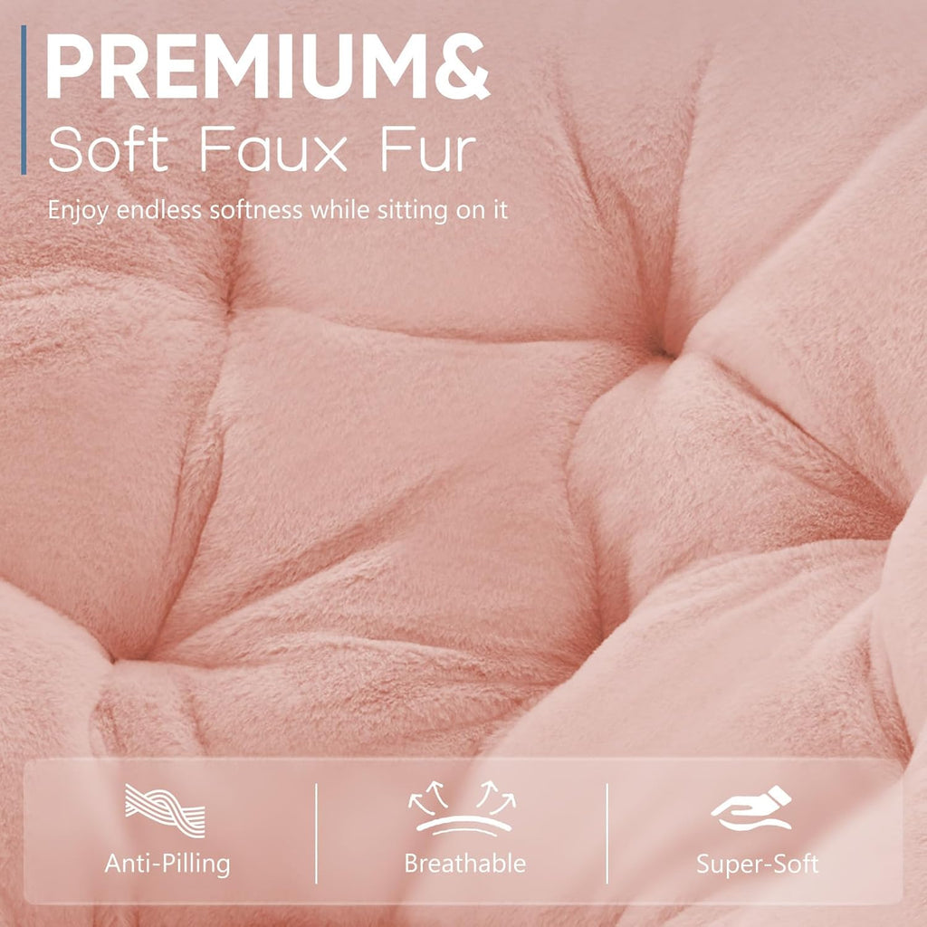 Oversized Faux Fur Foldable Accent Chair