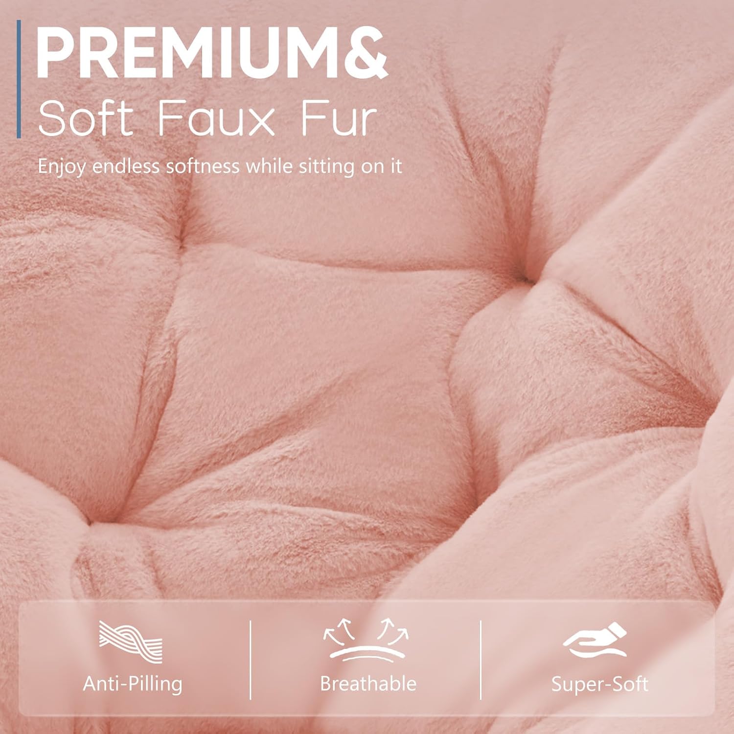 Oversized Faux Fur Foldable Accent Chair