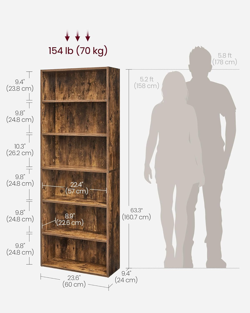6-Tier Bookshelf