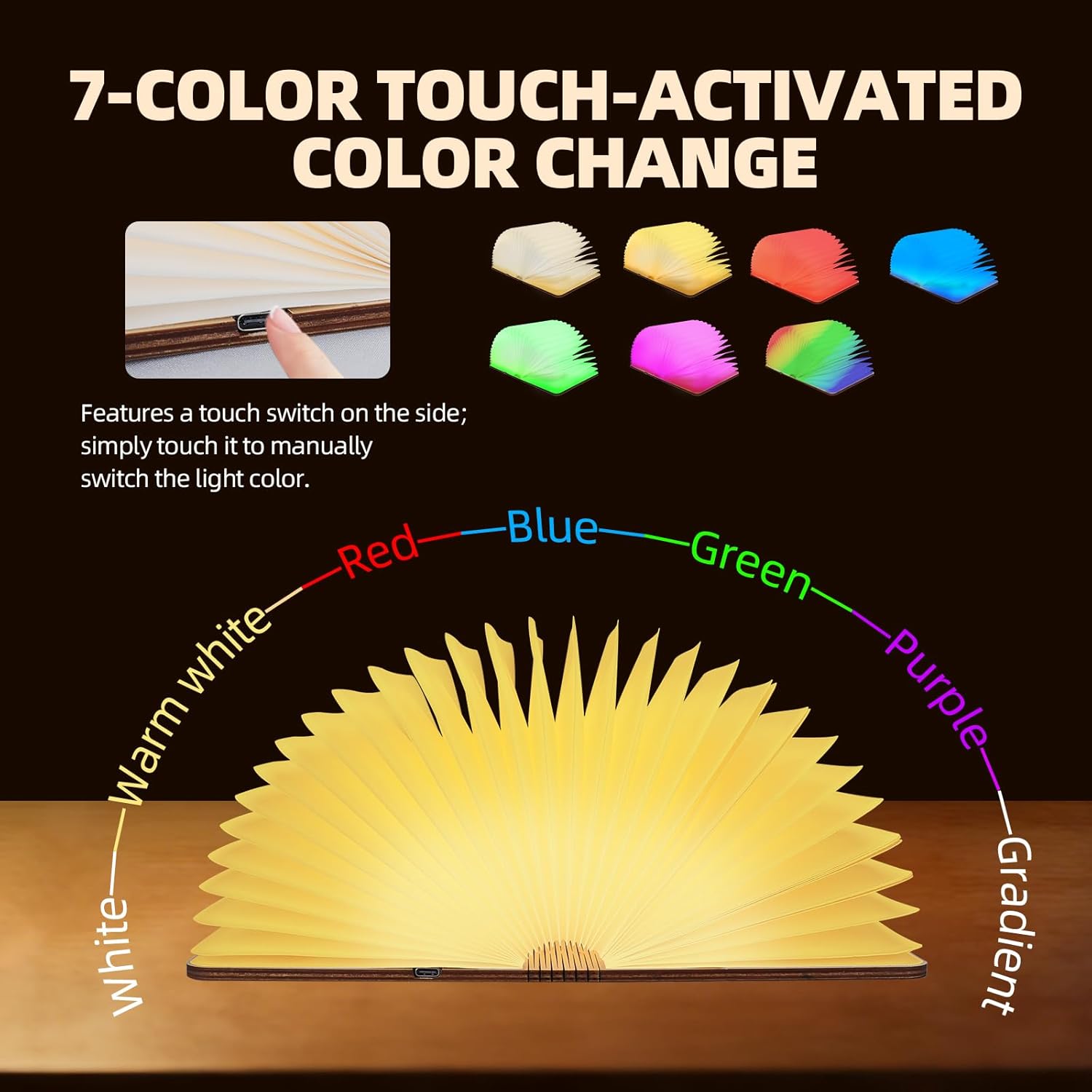 7-Color Book Lamp