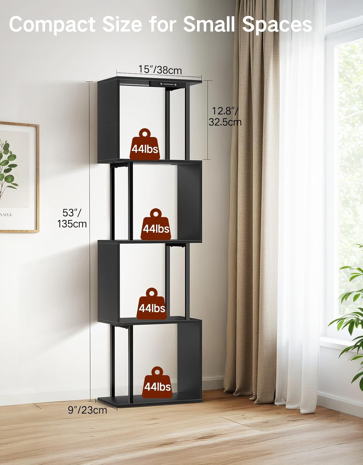 S-Shaped LED Bookshelf