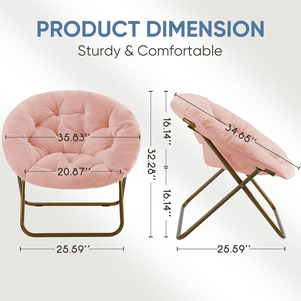 Oversized Faux Fur Foldable Accent Chair