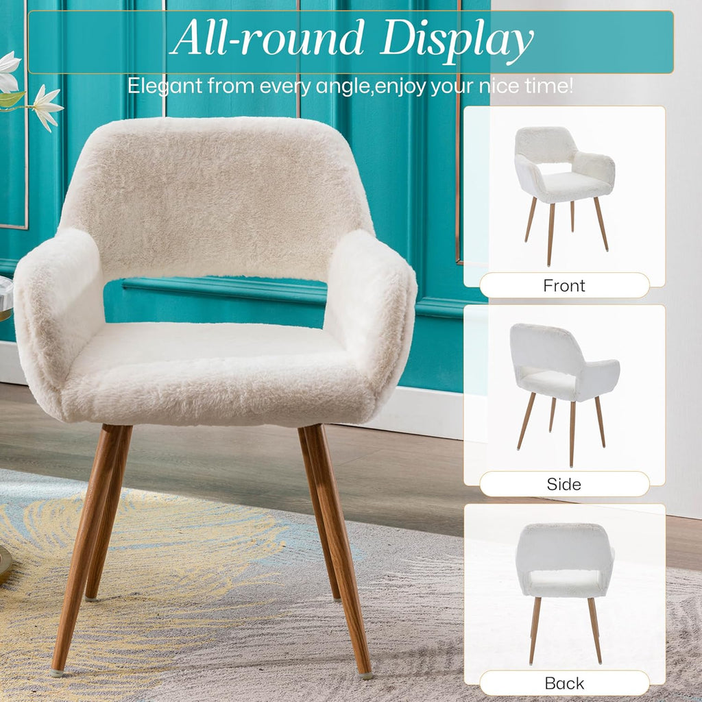 Faux Fur Accent/Office chair (No Wheels)