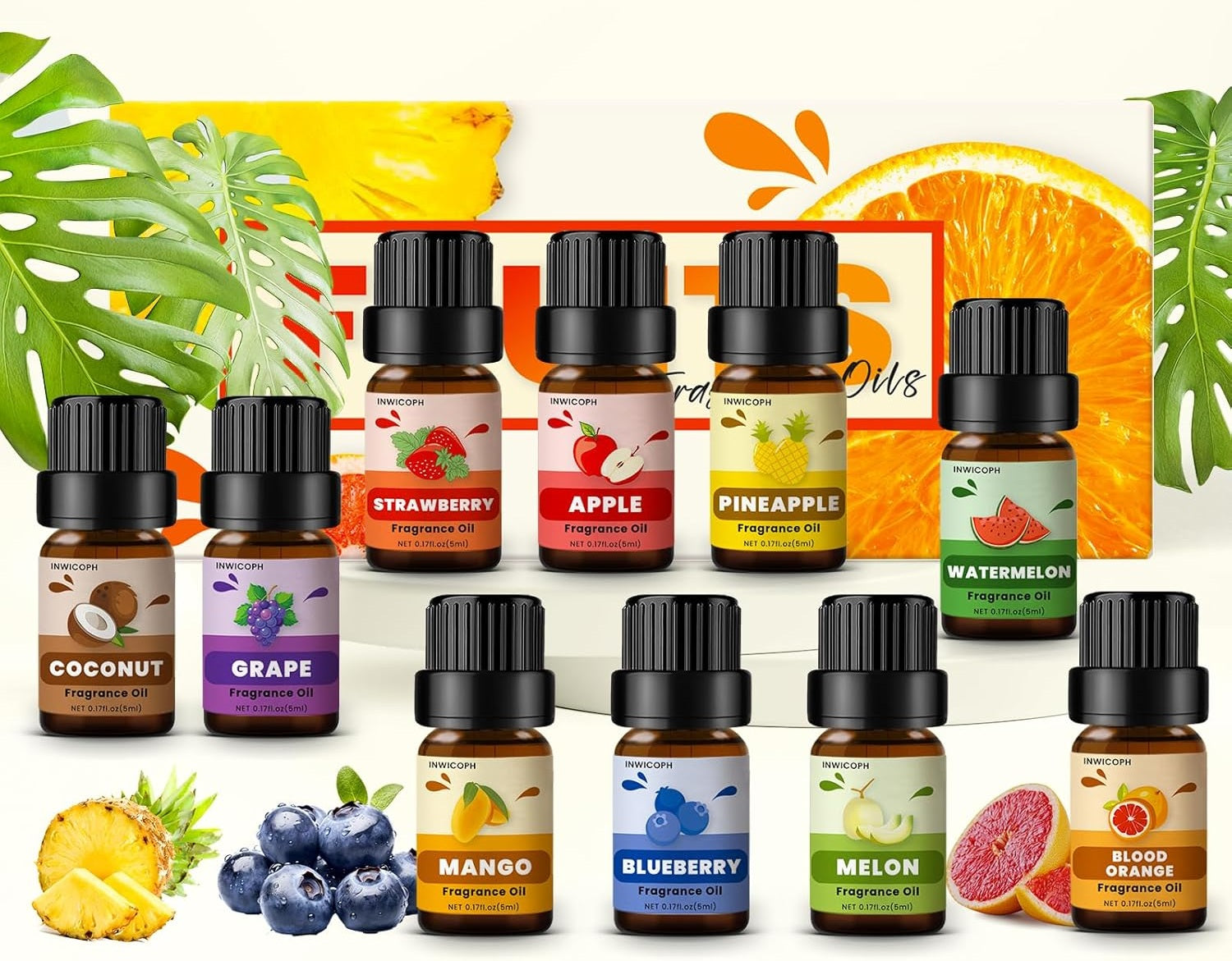 10-Piece Fruity Essential Oils Set
