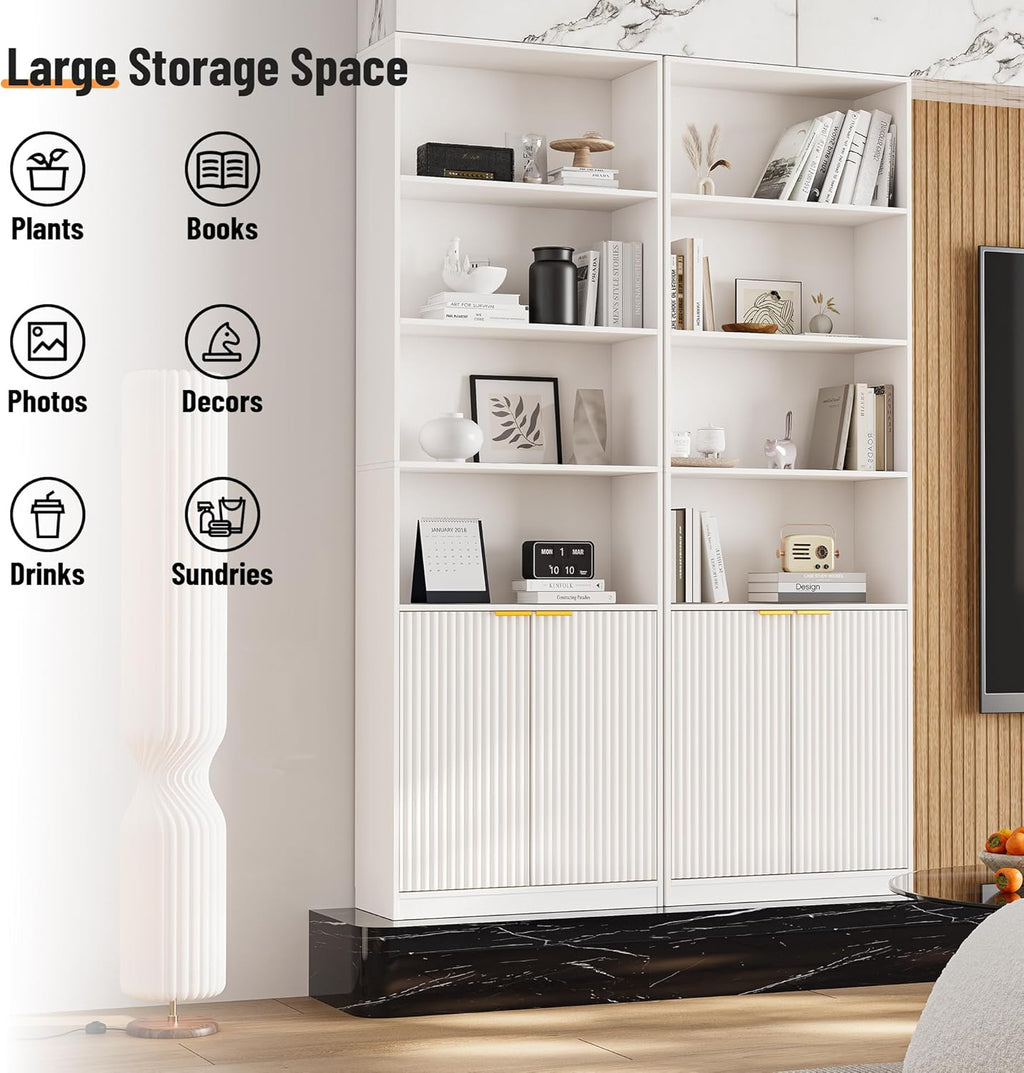6-Tier Bookshelf with Doors