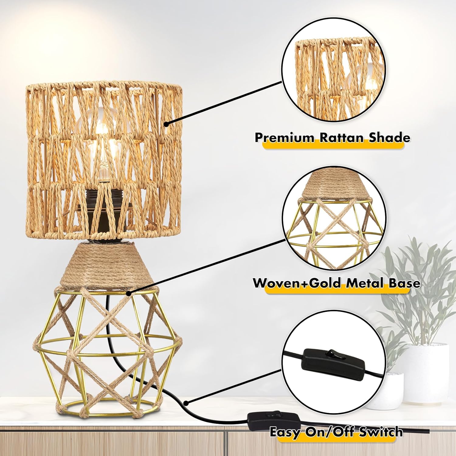 Woven Lamps set of 2