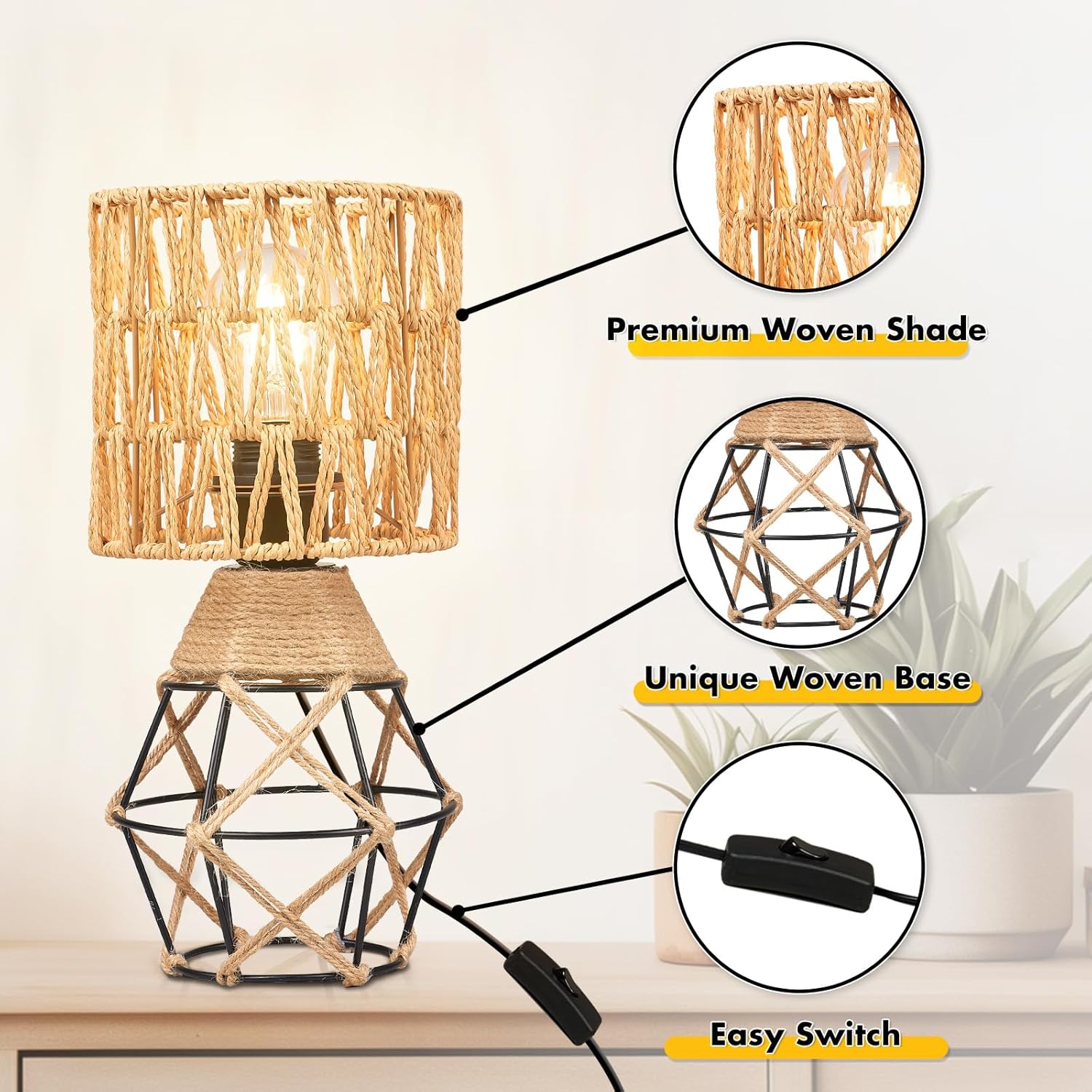 Woven Lamps set of 2