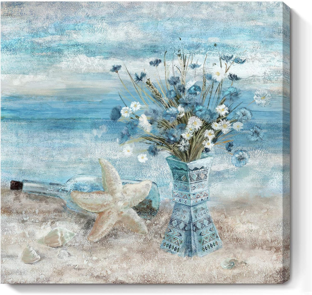 Blue Beach Canvas Wall Art
