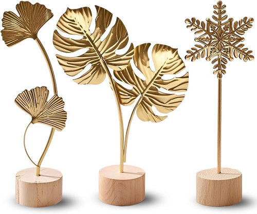 3-Piece Gold Leaf Home Decor Set